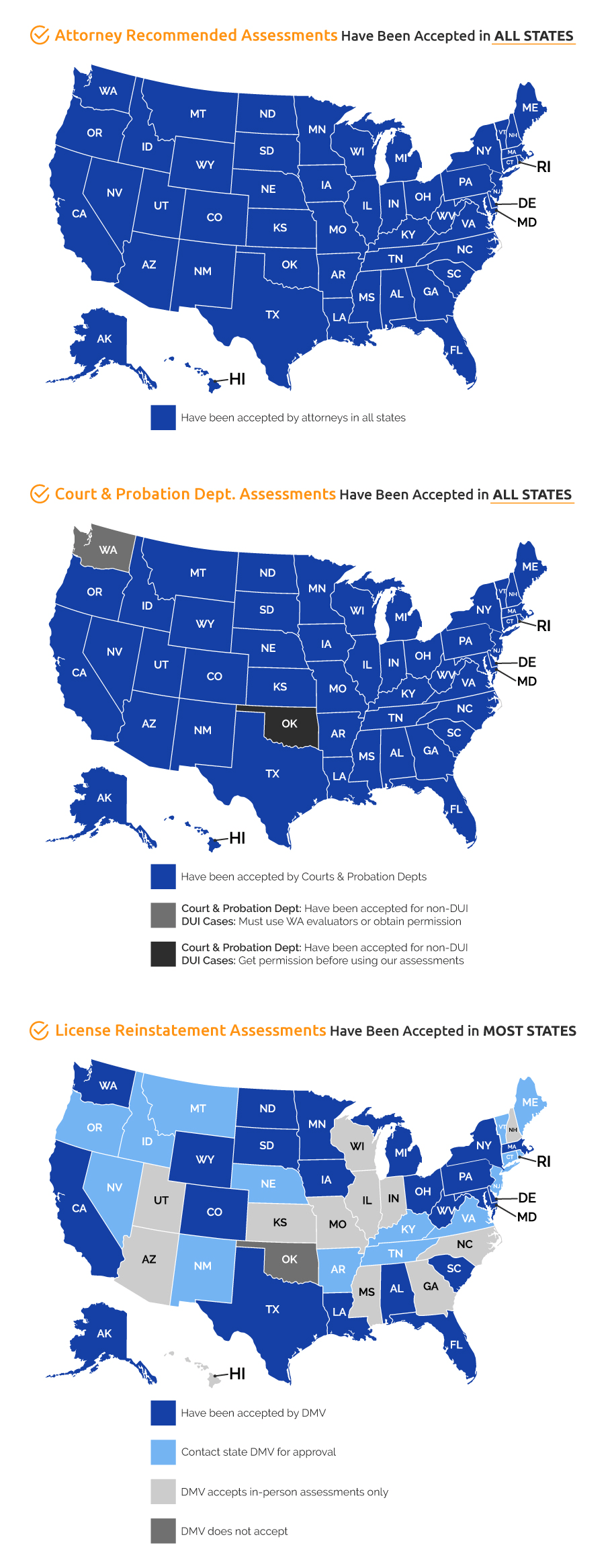 Attorney assessment map for all states